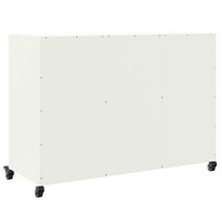 Credenza-Buffet-Armadio da cucina Bianca 100,5x39x72 cm in Acciaio Laminato a Freddo