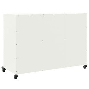 vidaXL Credenza Bianca 100,5x39x72 cm in Acciaio Laminato a Freddo