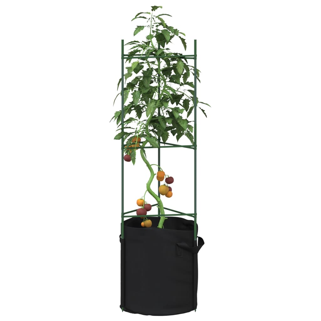 vidaXL Sostegno Pomodori con Sacchetto Piante 2pz 116 cm Acciaio e PP