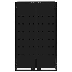 Copribidone con Ruote per Bidone Singolo Nero 69x79x117 Acciaio 4008424