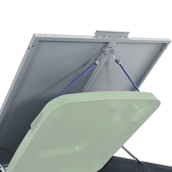 vidaXL Copribidone con Ruote Bidone Singolo Grigio 69x79x117cm Acciaio