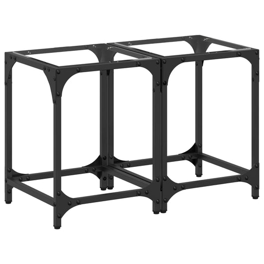 Tavolini con Piano in Vetro Trasparente 2 pz 30x30x40cm Acciaio 845951