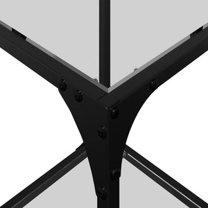 Tavolini con Piano in Vetro Trasparente 2 pz 30x30x40cm Acciaio 845955