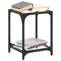 Tavolini con Piano in Vetro Trasparente 2 pz 30x30x40cm Acciaio 845955