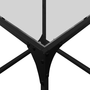 Tavolini con Piano in Vetro Trasparente 2 pz 40x40x40cm Acciaio 845958