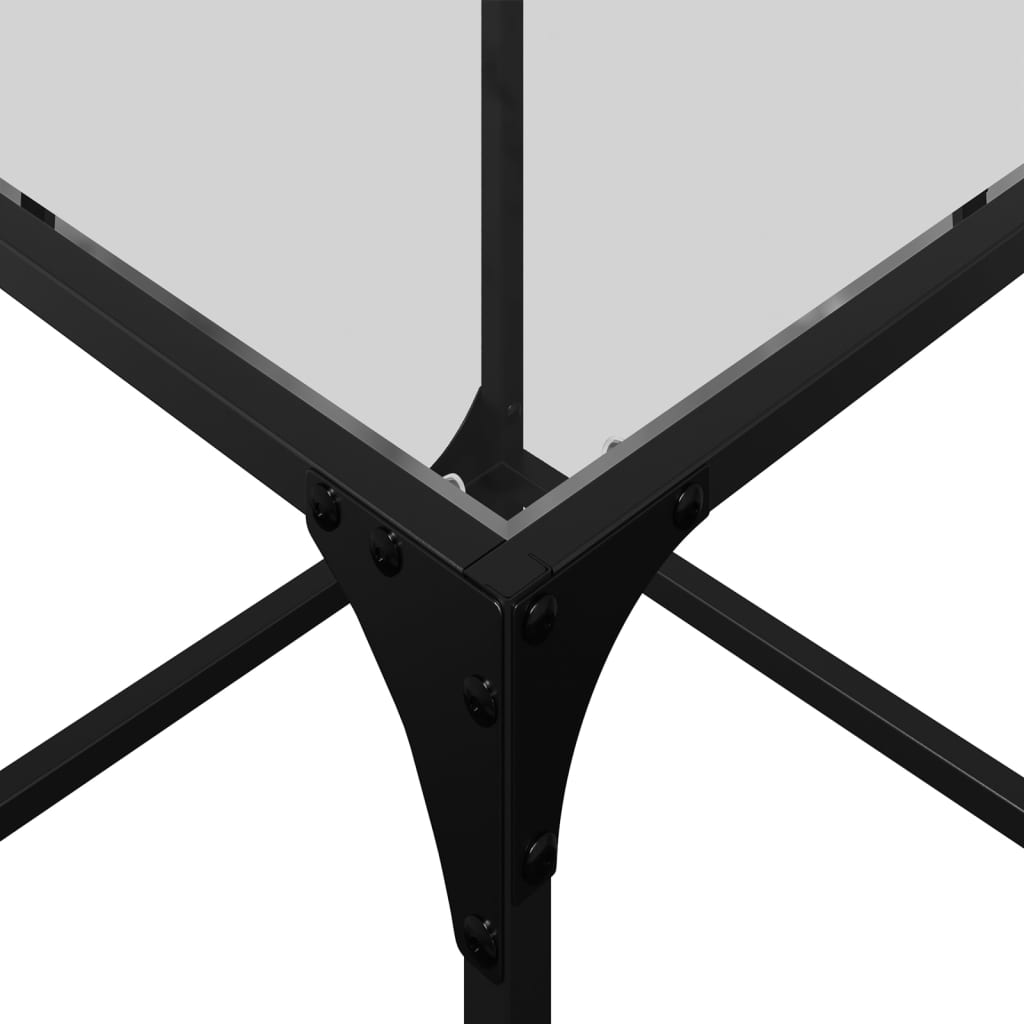 vidaXL Tavolini con Piano in Vetro Trasparente 2 pz 40x40x40cm Acciaio