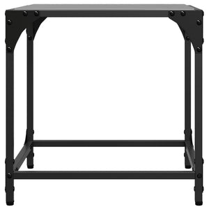 Tavolini da Salotto con Piano Vetro Nero 2pz 40x40x40cm Acciaio 845961