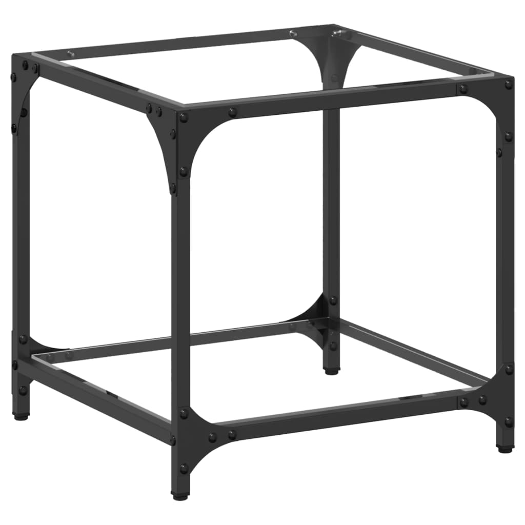 Tavolini con Piano in Vetro Trasparente 2 pz 40x40x40cm Acciaio 845962