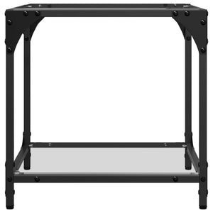 Tavolino Salotto con Piano Vetro Trasparente 40x40x40cm Acciaio 845963