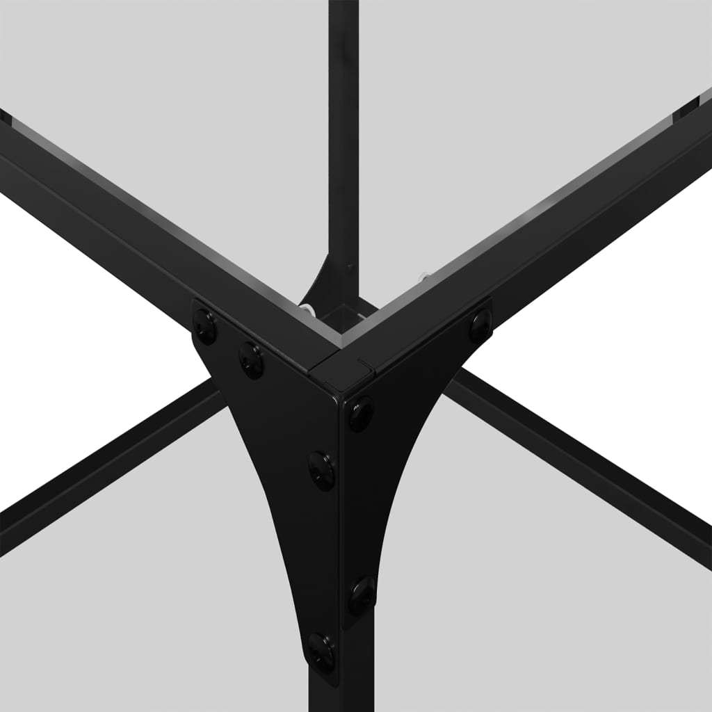 Tavolino Salotto con Piano Vetro Trasparente 40x40x40cm Acciaio 845963