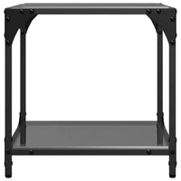 vidaXL Tavolino con Piano in Vetro Nero 40x40x40 cm Acciaio