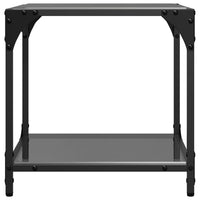 Tavolini da Salotto con Piano Vetro Nero 2pz 40x40x40cm Acciaio 845965