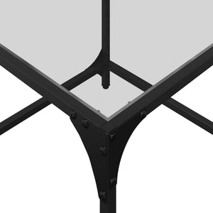 vidaXL Tavolini con Piano in Vetro Trasparente 2 pz 50x50x40cm Acciaio