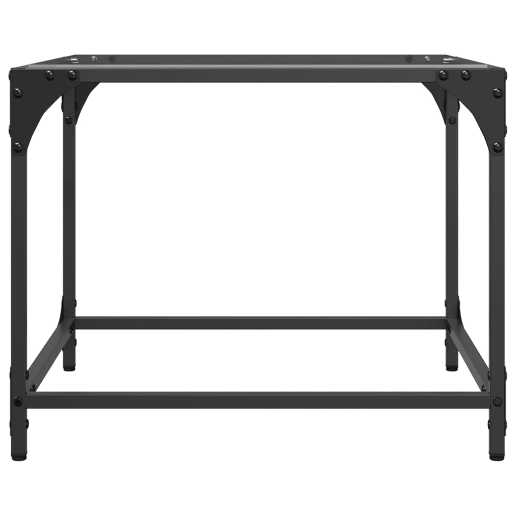Tavolino Salotto con Piano Vetro Trasparente-Tavolino da soggiorno 50x50x40cm Acciaio 342358