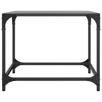 Tavolino con Piano in Vetro Nero 50x50x40 cm Acciaio 845968