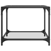 Tavolini con Piano in Vetro Trasparente 2 pz 50x50x40cm Acciaio 845970