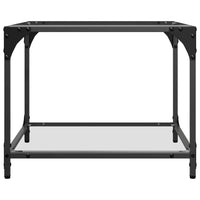 vidaXL Tavolini con Piano in Vetro Trasparente 2 pz 50x50x40cm Acciaio