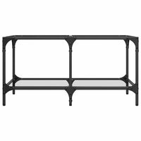 Tavolini con Piano Vetro Trasparente 2 pz 78,5x40x40 cm Acciaio 845976