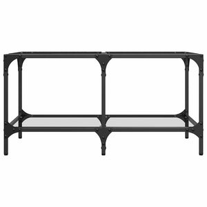 Tavolini con Piano Vetro Trasparente 2 pz 78,5x40x40 cm Acciaio 845976