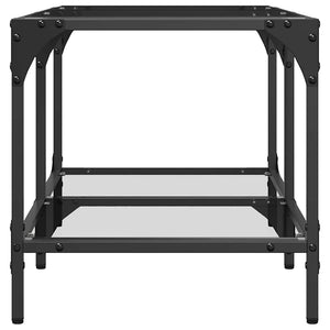 Tavolini con Piano Vetro Trasparente 2 pz 78,5x40x40 cm Acciaio 845976