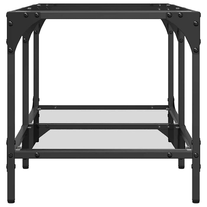 Tavolini con Piano Vetro Trasparente 2 pz 78,5x40x40 cm Acciaio 845976