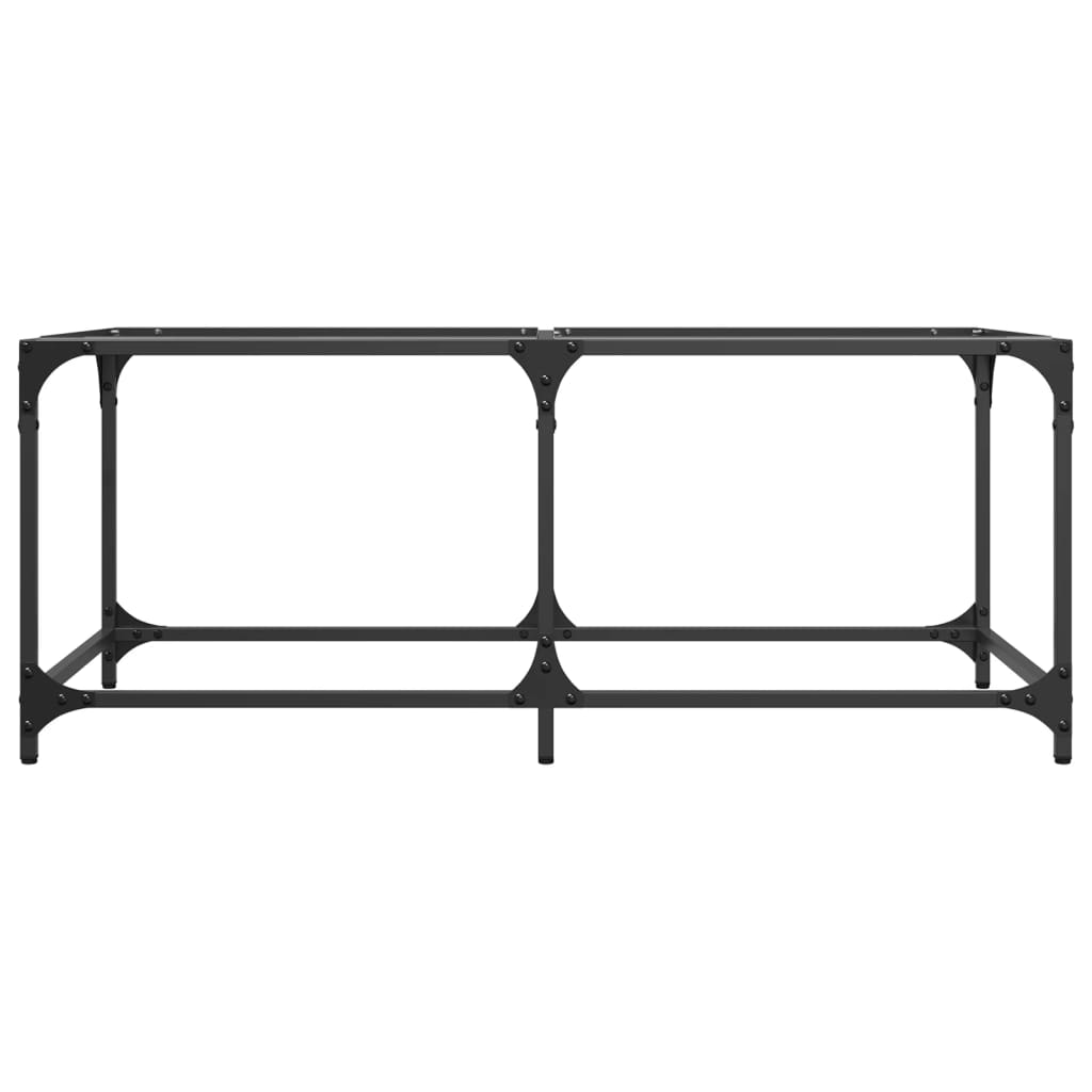 Tavolini con Piano Vetro Trasparente 2 pz 98,5x50x40 cm Acciaio 845978