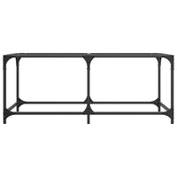 Tavolini con Piano Vetro Trasparente 2 pz 98,5x50x40 cm Acciaio 845978