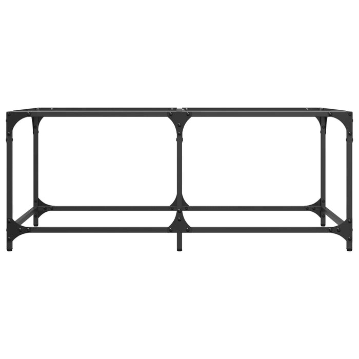 Tavolini con Piano Vetro Trasparente 2 pz 98,5x50x40 cm Acciaio 845978