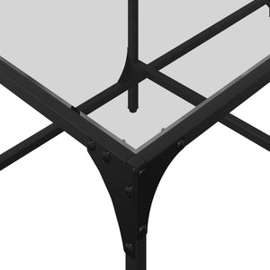 Tavolini con Piano Vetro Trasparente 2 pz 98,5x50x40 cm Acciaio 845978