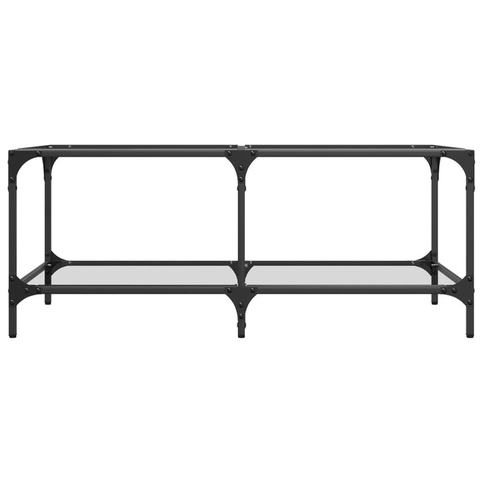 Tavolini con Piano Vetro Trasparente 2 pz 98,5x50x40 cm Acciaio 845980