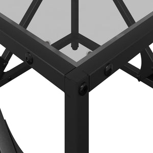 Tavolini con Piano in Vetro Trasparente 2 pz 50x50x41cm Acciaio 845992