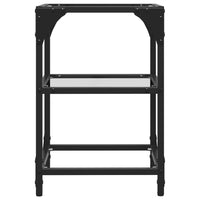 Tavolino Salotto con Piano Vetro Trasparente 30x30x45cm Acciaio 845998