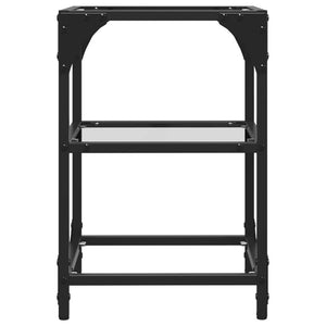 Tavolino Salotto con Piano Vetro Trasparente 30x30x45cm Acciaio 845998