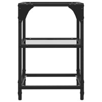 vidaXL Tavolini con Piano in Vetro Trasparente 2 pz 30x30x45cm Acciaio