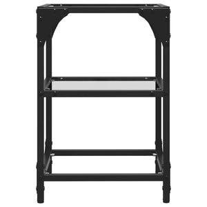 vidaXL Tavolini con Piano in Vetro Trasparente 2 pz 30x30x45cm Acciaio