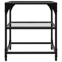 Tavolini con Piano in Vetro Trasparente 2 pz 40x40x45cm Acciaio 846002