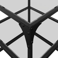 vidaXL Tavolini con Piano in Vetro Trasparente 2 pz 40x40x45cm Acciaio