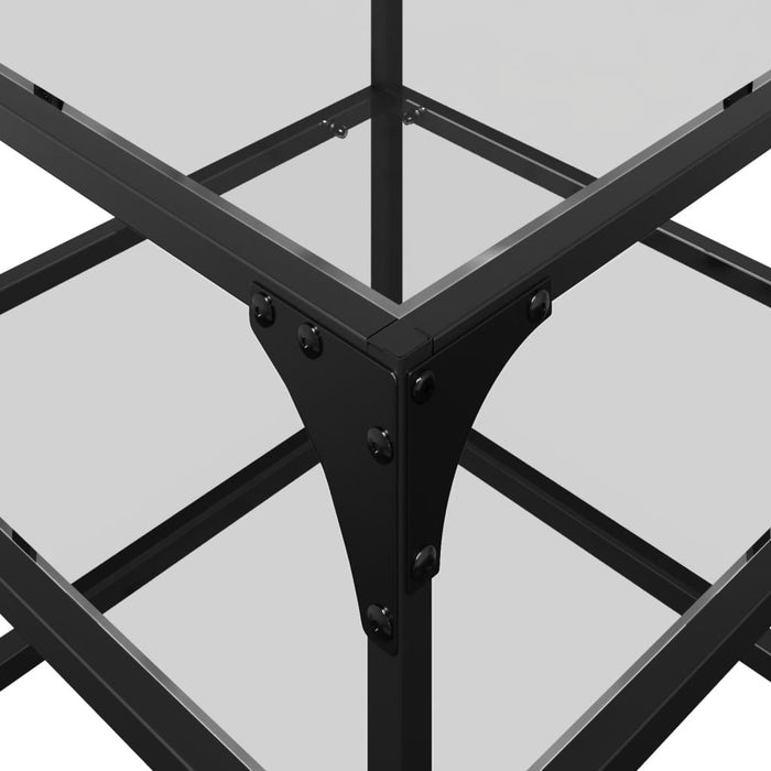 vidaXL Tavolini con Piano in Vetro Trasparente 2 pz 40x40x45cm Acciaio