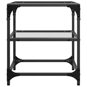 vidaXL Tavolino Salotto con Piano Vetro Trasparente 40x40x45cm Acciaio