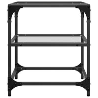 Tavolino Salotto con Piano Vetro Trasparente 40x40x45cm Acciaio 846003