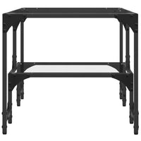 vidaXL Tavolini con Piano Vetro Trasparente 2 pz 98,5x50x45 cm Acciaio