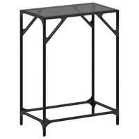 Tavolino Consolle con Piano in Vetro Nero 60x35x81cm in Acciaio 846017