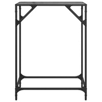 Tavolino Consolle con Piano in Vetro Nero 60x35x81cm in Acciaio 846017