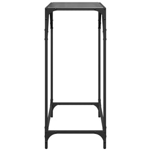 vidaXL Tavolino Consolle con Piano in Vetro Nero 60x35x81cm in Acciaio