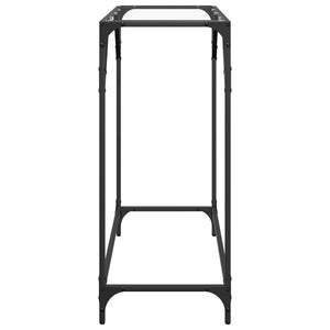 Tavolino Consolle Piano Vetro Trasparente 80x35x81cm in Acciaio
