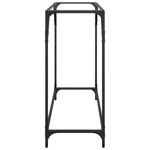 Tavolino Consolle-Tavolino da soggiorno-Tavolo Piano Vetro Trasparente 98x35x81cm in Acciaio 856730