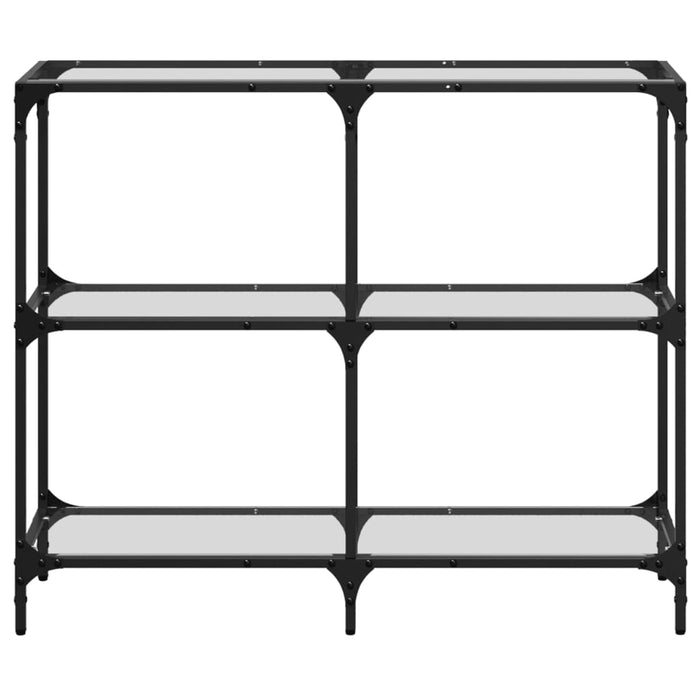 Tavolino Consolle Piano Vetro Trasparente 98x30x81cm in Acciaio 846028