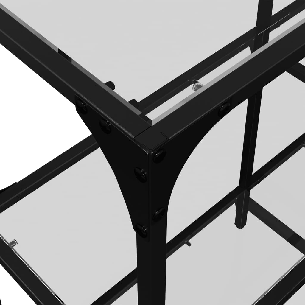 Tavolino Consolle-Tavolino da soggiorno-Tavolo Piano Vetro Trasparente 98x30x81cm in Acciaio