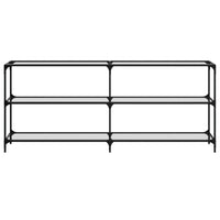 Tavolino Consolle Piano Vetro Trasparente 194,5x30x81cm Acciaio 846034