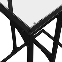 vidaXL Tavolino con Vetro Trasparente 40x30x61,5cm in Acciaio